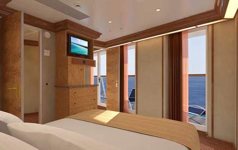 Carnival Legend Vista Suite (VS) bedroom, photo 2 of 4