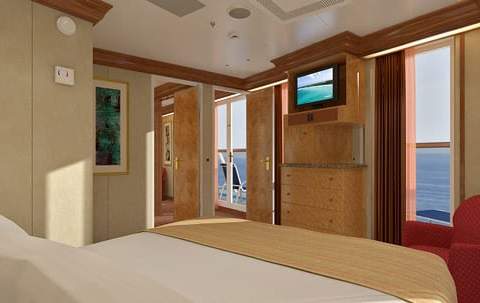 Carnival Legend Vista Suite (VS) bedroom, photo 3 of 4