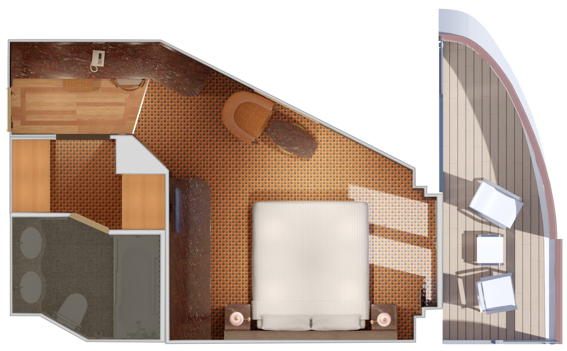 Carnival Luminosa Junior Suite (JS) floor plan, photo 1 of 2