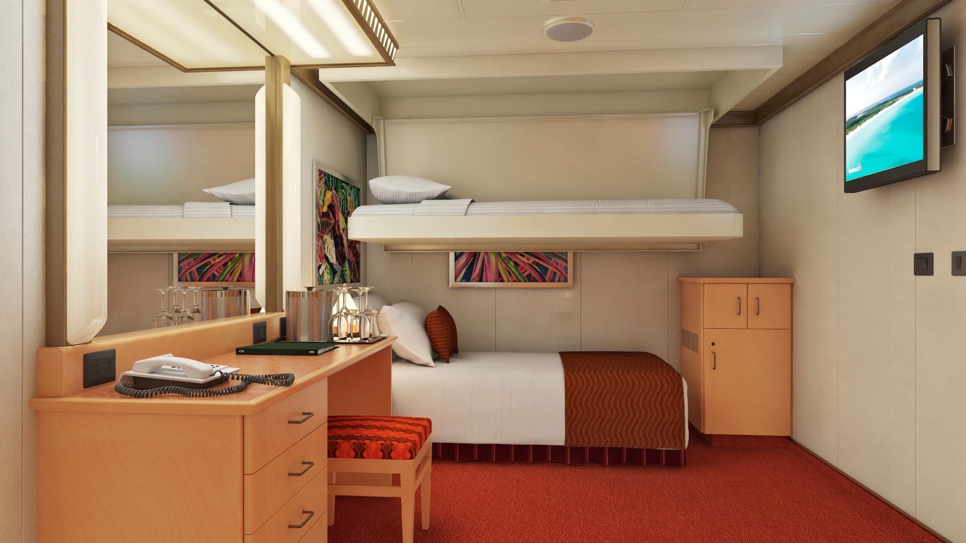 Carnival Magic Interior Upper/Lower - Accessible (1A) cabin, photo 1 of 2