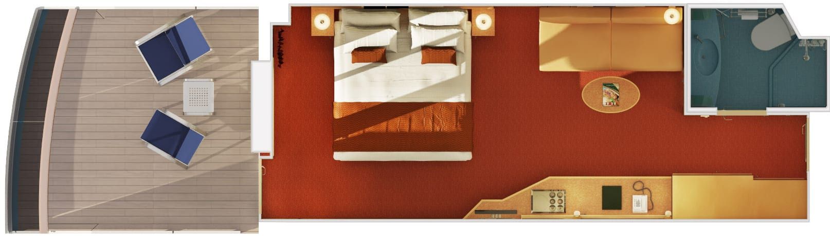 Carnival Magic Aft-View Extended Balcony (8M) floor plan, photo 1 of 2