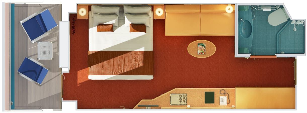 Carnival Splendor Balcony (8B) floor plan, photo 2 of 2