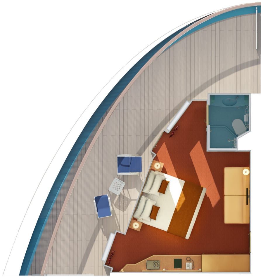 Carnival Splendor Premium Vista Balcony (9C) floor plan, photo 2 of 2