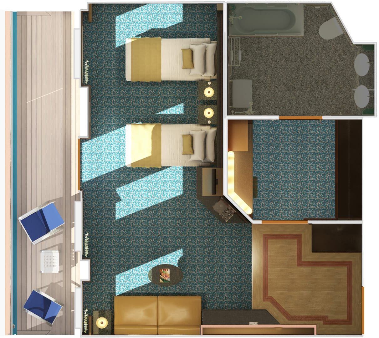Carnival Magic Ocean Suite - Accessible (OS) floor plan