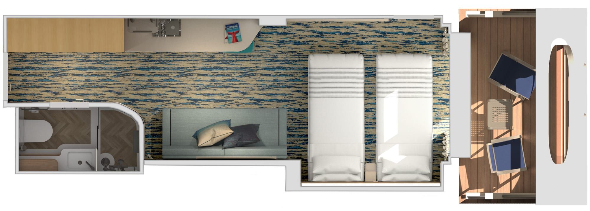 Carnival Tropicale Cove Balcony (7C) floor plan