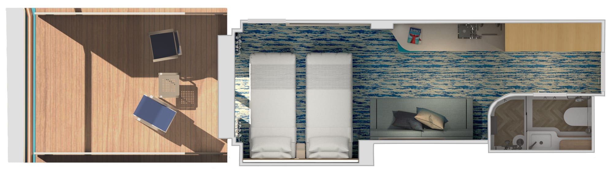 Carnival Tropicale Aft-View Extended Balcony (8M) floor plan, photo 2 of 3