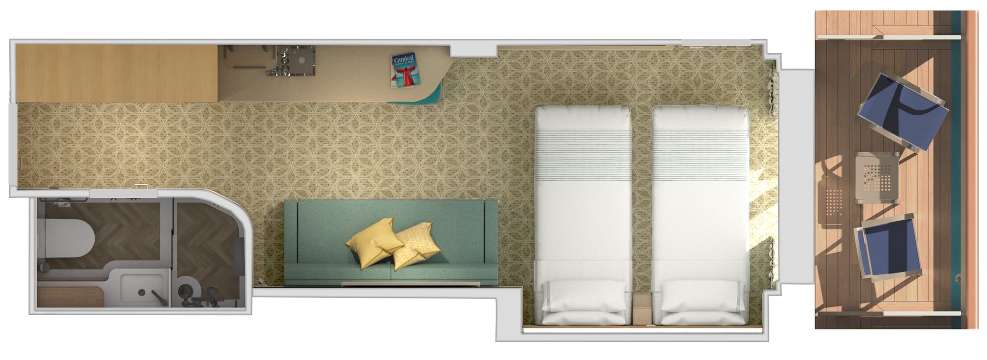 Carnival Jubilee Cloud 9 Spa Balcony (8P) floor plan, photo 1 of 2