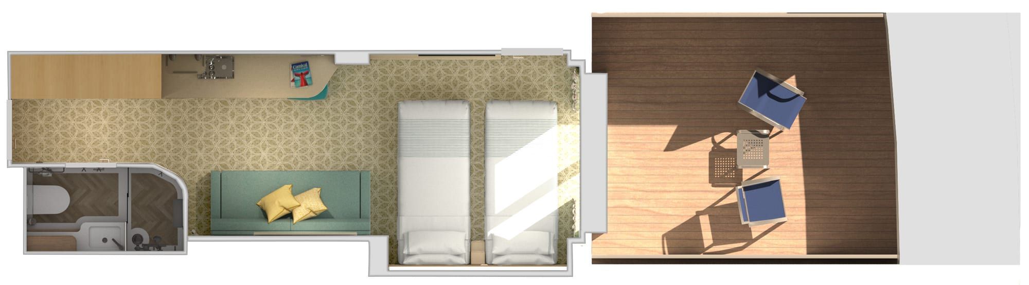 Carnival Tropicale Cloud 9 Spa Forward-View Extended Balcony (8V) floor plan