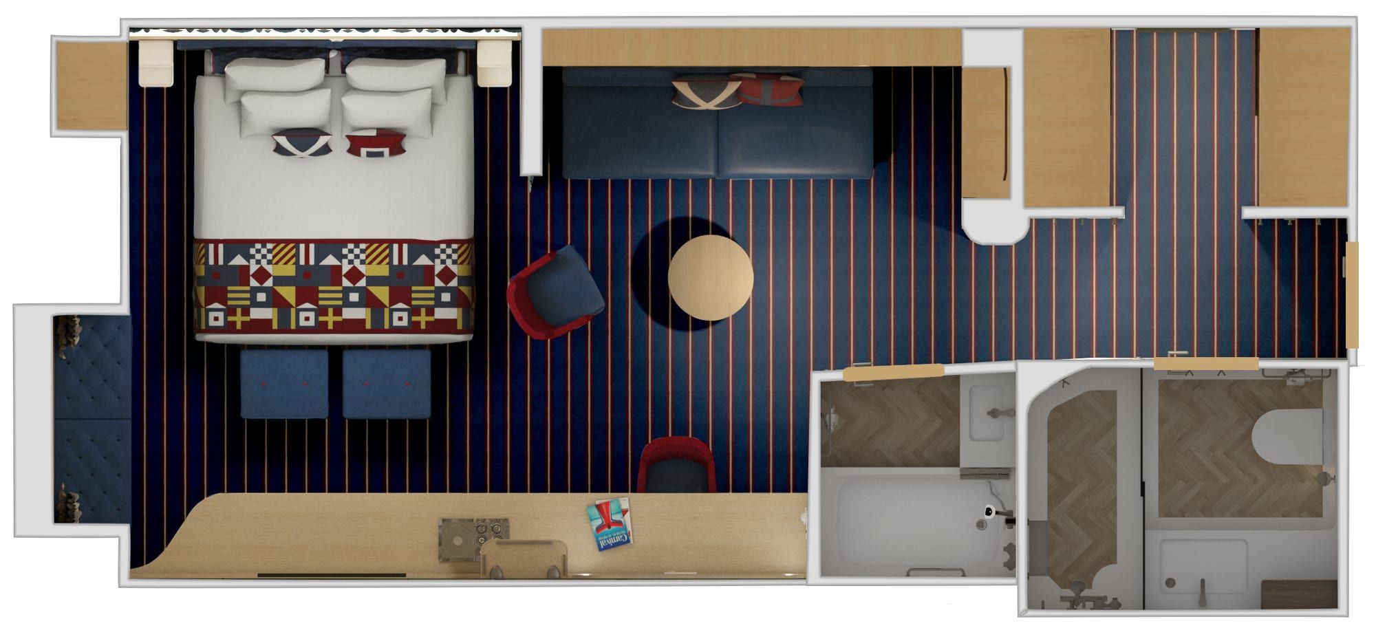 Carnival Jubilee Family Harbor Ocean View Suite (FP) floor plan