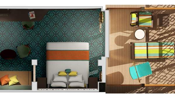 Carnival Jubilee Havana Cabana Suite (HS) floor plan