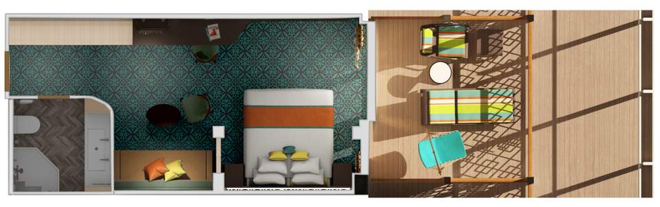 Carnival Tropicale Havana Cabana Suite (HS) floor plan Carnival Tropicale Havana Cabana Suite (HS) floor plan