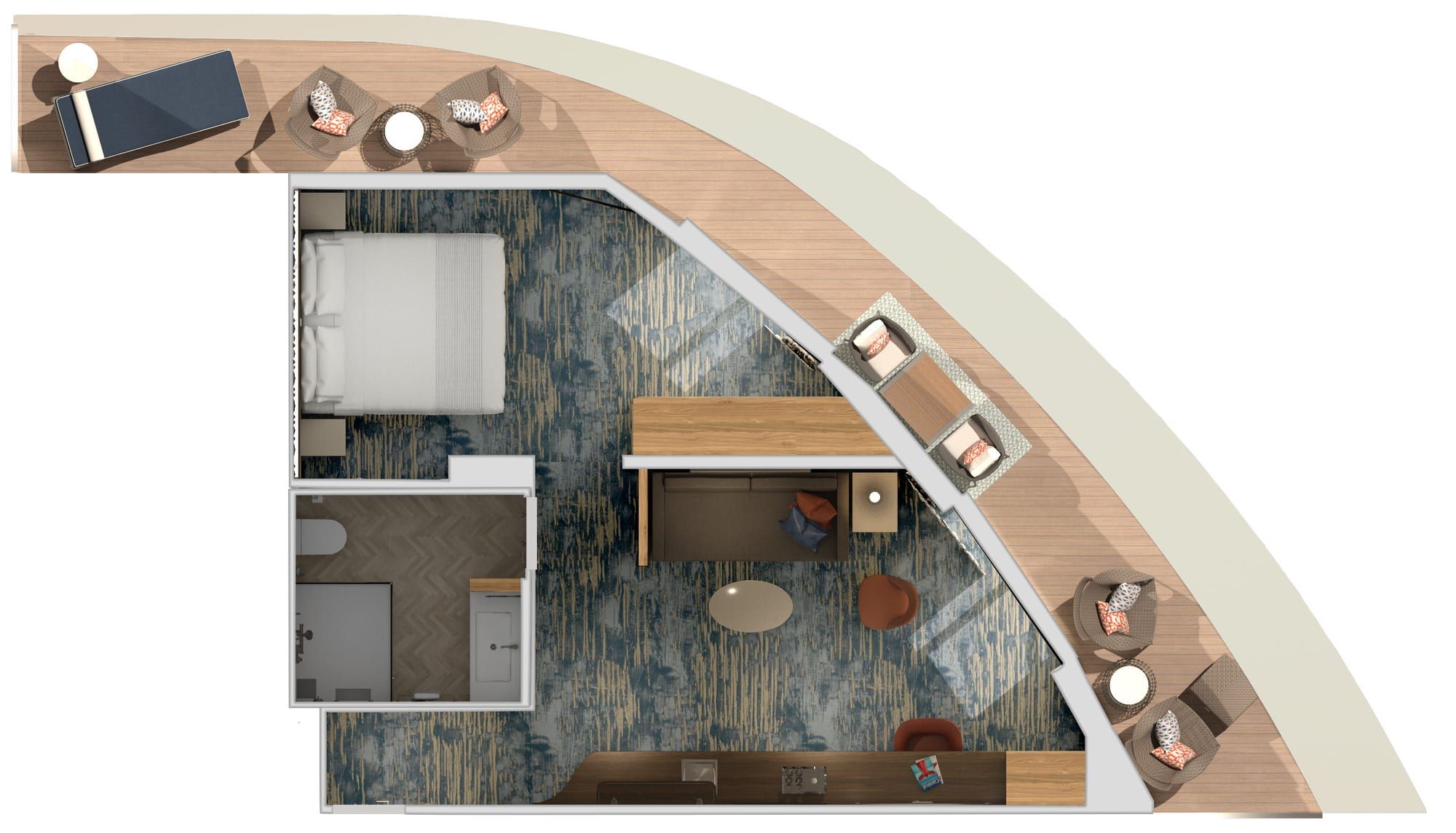 Carnival Tropicale Carnival Excel Corner Suite (KS) floor plan, photo 1 of 2