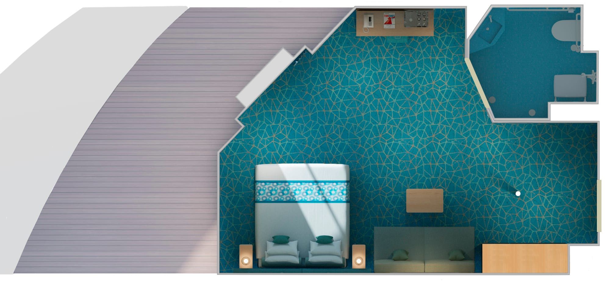 Carnival Panorama Cloud 9 Spa Ocean View (Walkway View) - Accessible (6S) floor plan, photo 2 of 2