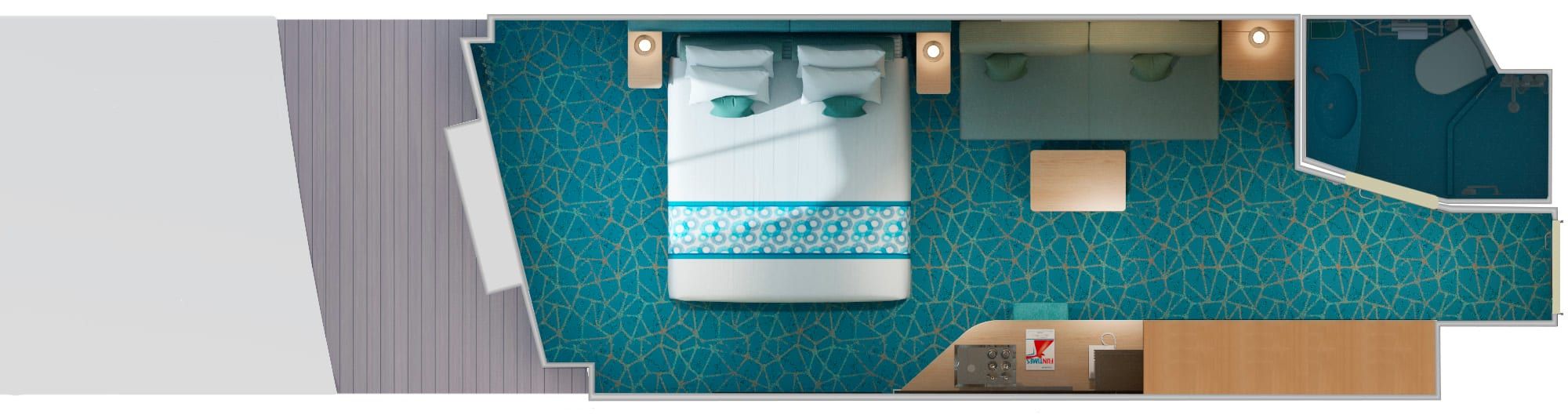 Carnival Panorama Cloud 9 Spa Ocean View (Walkway View) (6T) floor plan, photo 1 of 2