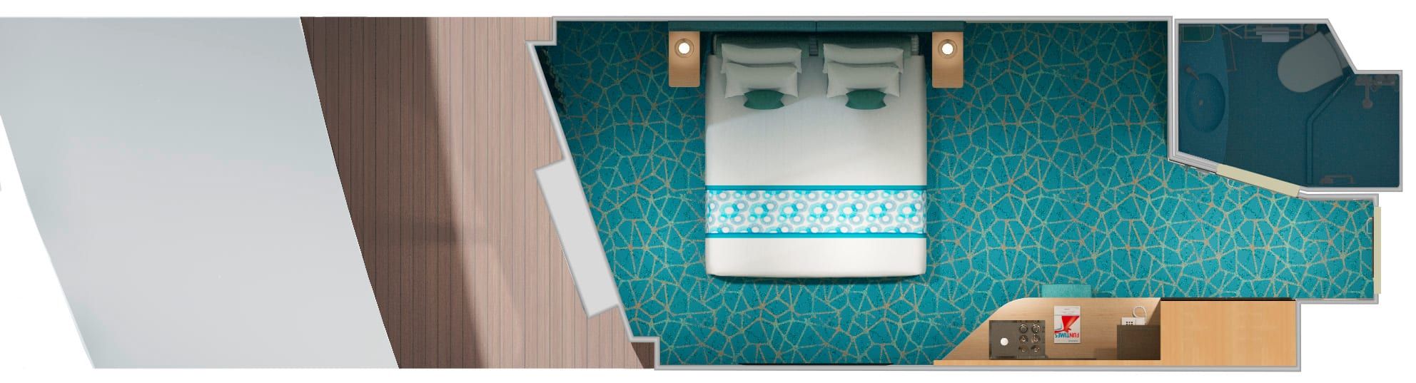 Carnival Panorama Cloud 9 Spa Ocean View (Walkway View) (6T) floor plan, photo 2 of 2