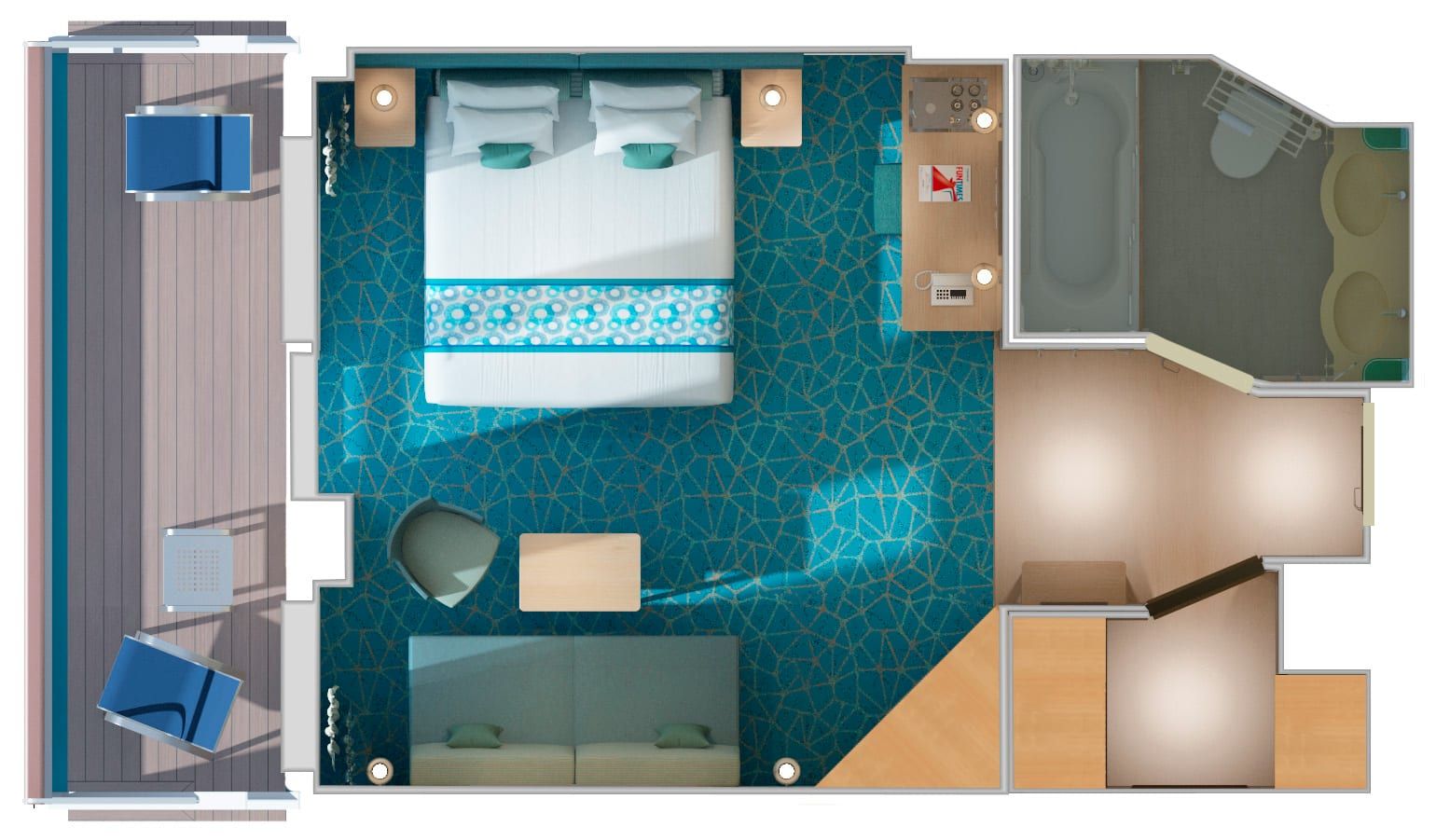 Carnival Panorama Cloud 9 Spa Suite (SS) floor plan, photo 1 of 2