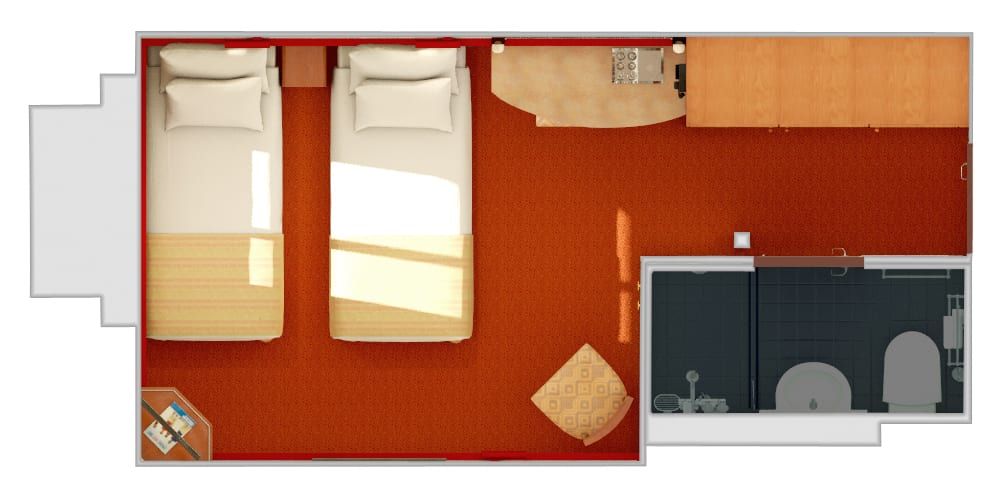 Carnival Elation Ocean View (6B) floor plan, photo 4 of 4