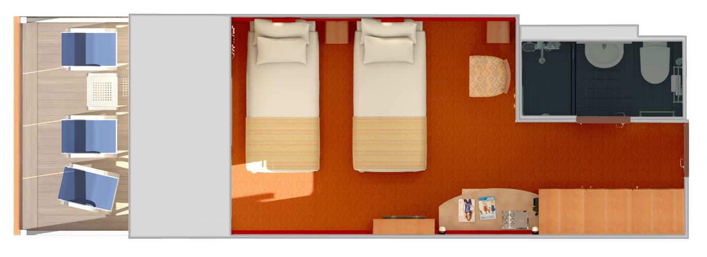Carnival Elation Aft-View Extended Balcony (8M) floor plan, photo 4 of 4