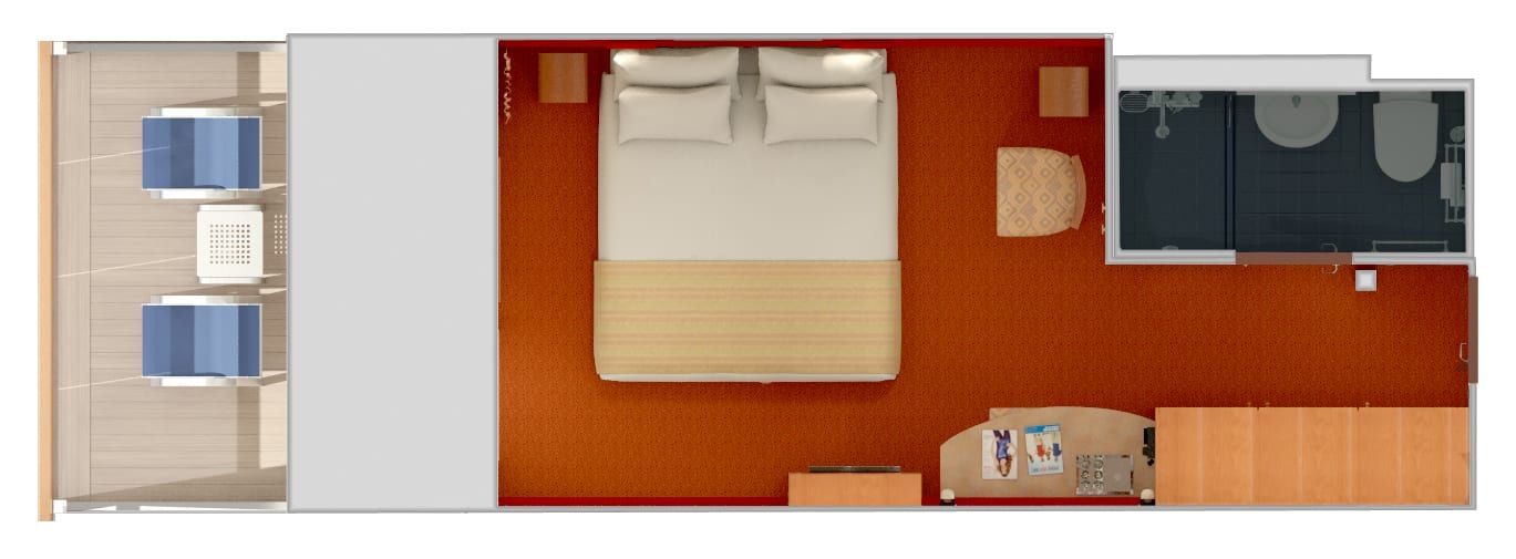 Carnival Elation Aft-View Extended Balcony (8M) floor plan, photo 3 of 4