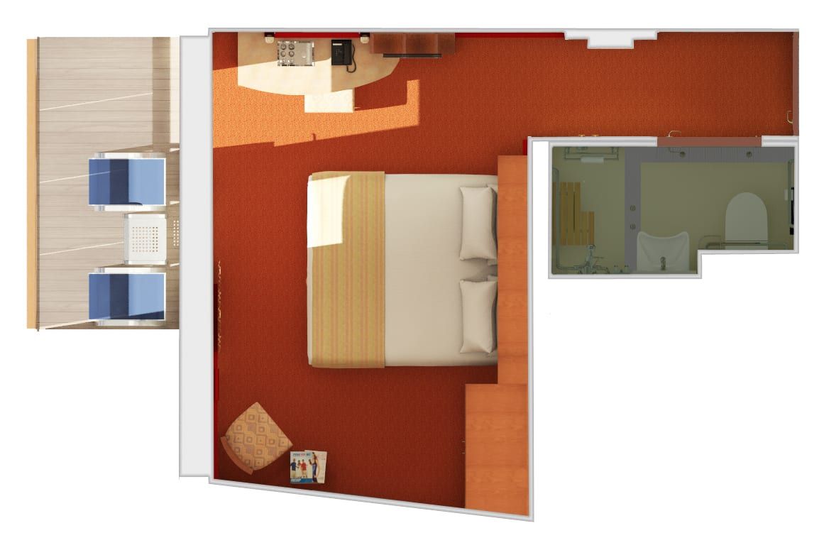 Carnival Elation Balcony - Accessible (8B) floor plan, photo 2 of 2