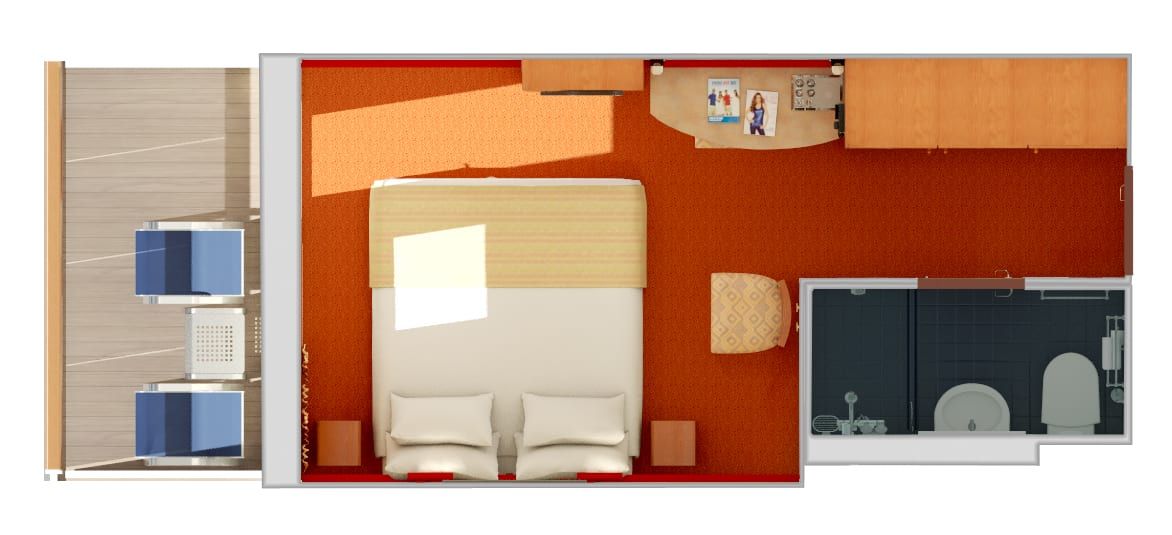 Carnival Paradise Balcony (8B) floor plan, photo 3 of 3