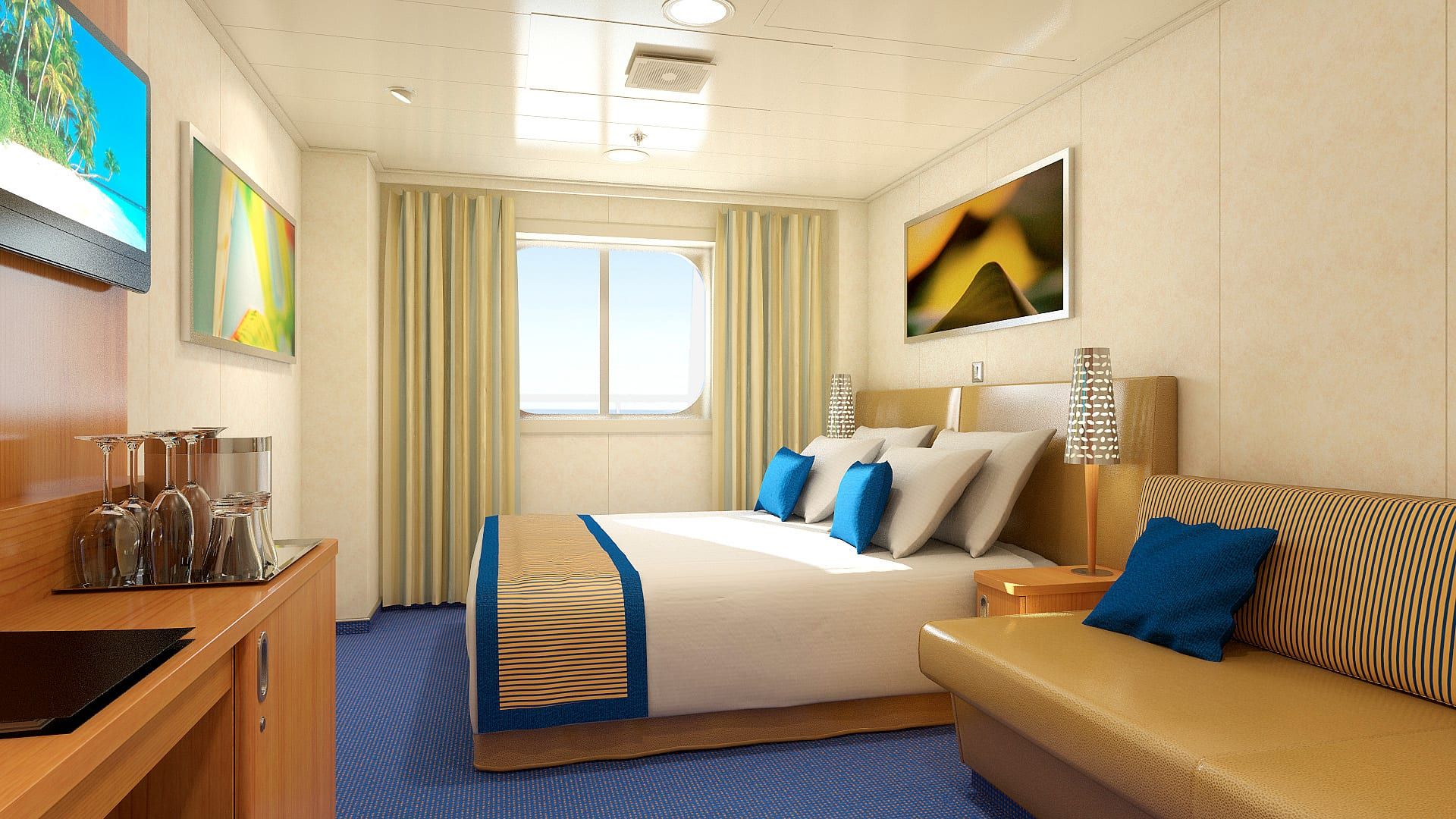 Carnival Sunshine Interior with Picture Window (Obstructed View) (4J) cabin, photo 1 of 3