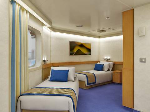 Carnival Sunshine Interior with Picture Window (Obstructed View) - Accessible (4J) cabin, photo 2 of 3 Carnival Sunshine Interior with Picture Window (Obstructed View) - Accessible (4J) cabin, photo 2 of 3