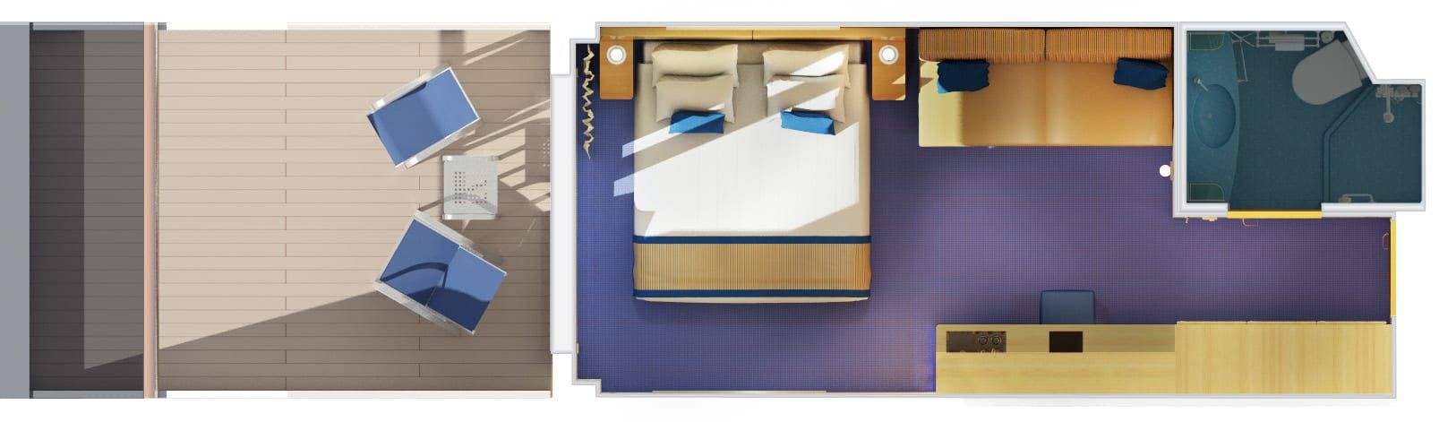 Carnival Sunshine Aft-View Extended Balcony (8M) floor plan, photo 2 of 2
