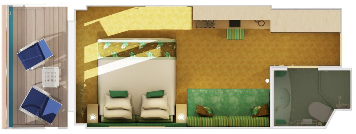 Carnival Sunshine Cloud 9 Spa Balcony (8S) floor plan, photo 2 of 2