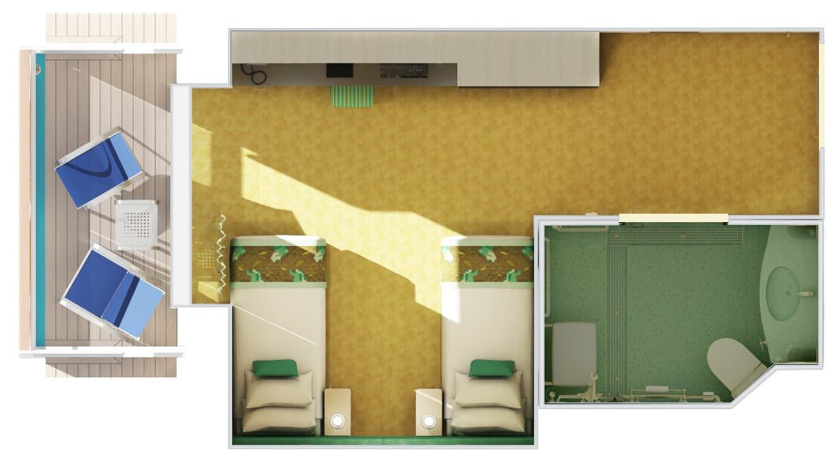 Carnival Sunshine Cloud 9 Spa Balcony - Accessible (8T) floor plan, photo 2 of 2