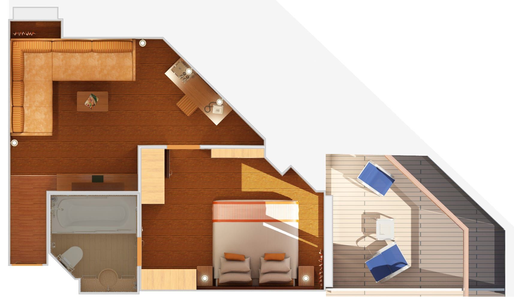 Carnival Sunshine Ocean Suite (OS) floor plan, photo 2 of 2