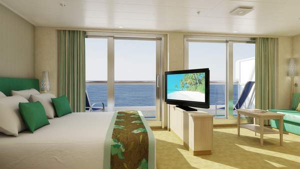 Carnival Sunshine Cloud 9 Spa Suite (SS) bedroom, photo 1 of 2