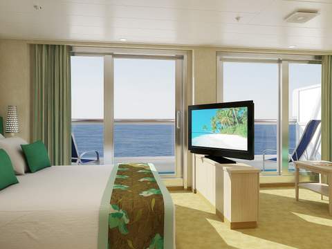 Carnival Sunshine Cloud 9 Spa Suite (SS) bedroom, photo 1 of 2