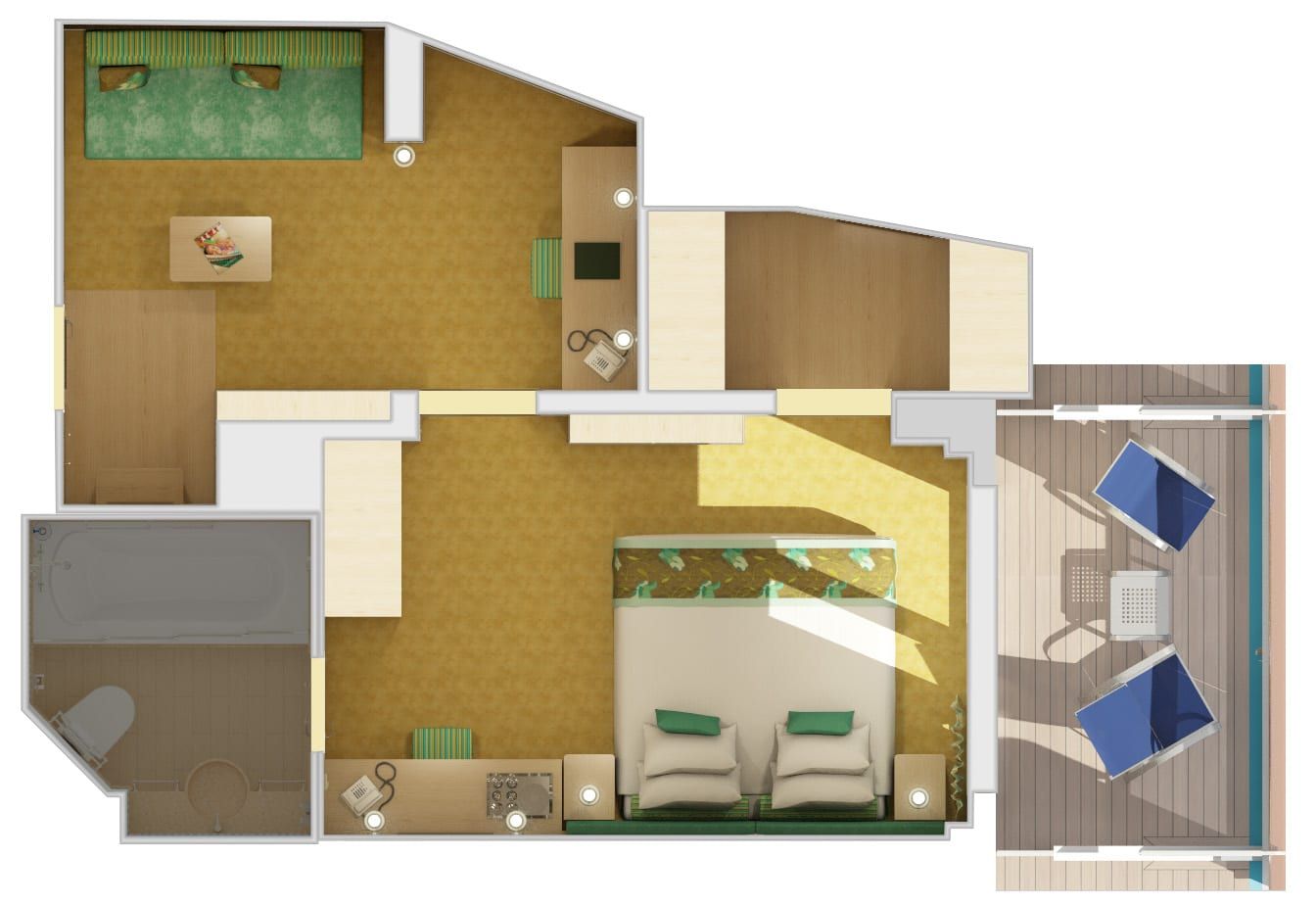 Carnival Sunshine Cloud 9 Spa Suite (SS) floor plan, photo 2 of 3