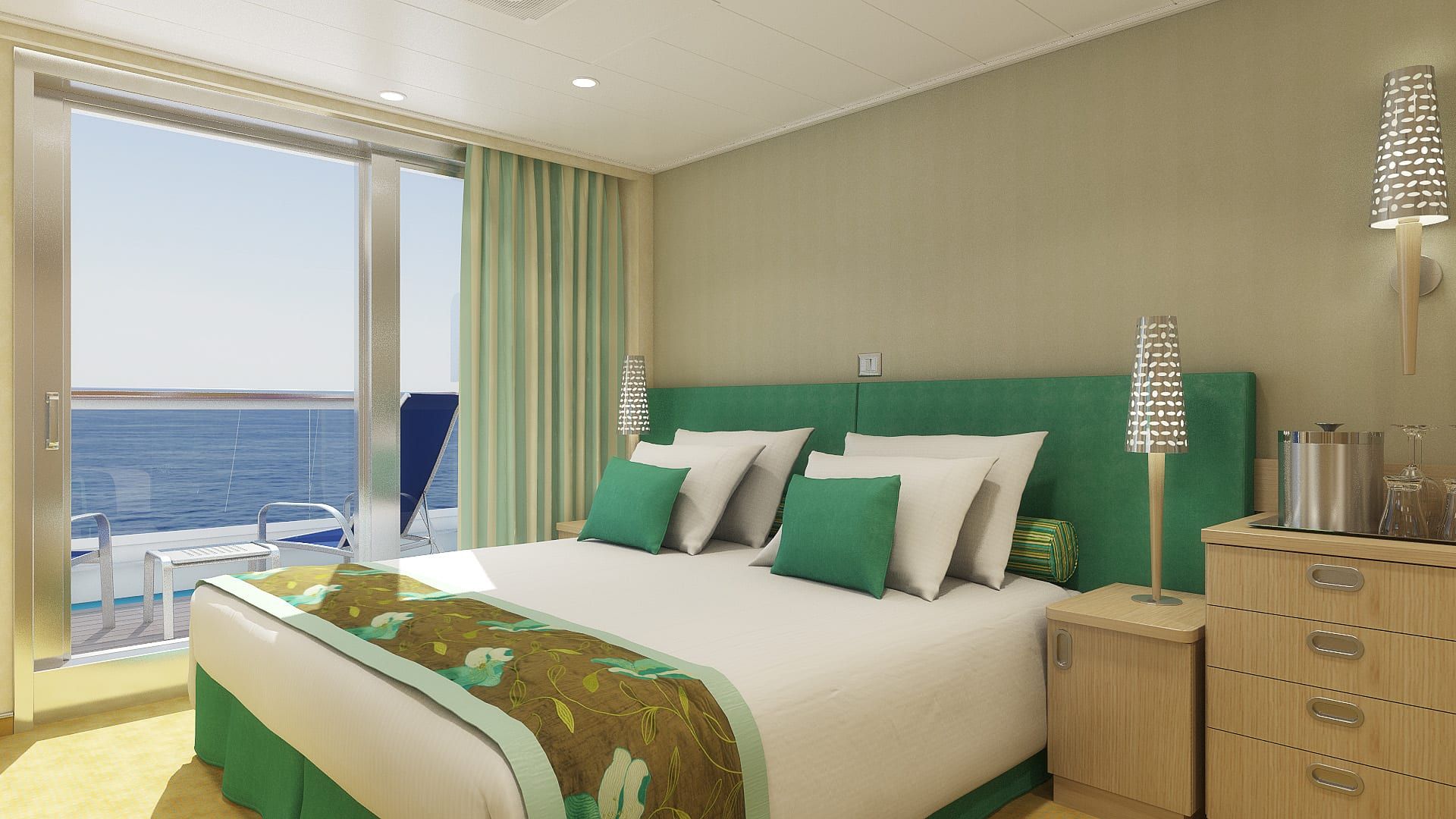 Carnival Sunshine Cloud 9 Spa Suite (SS) bedroom, photo 2 of 2