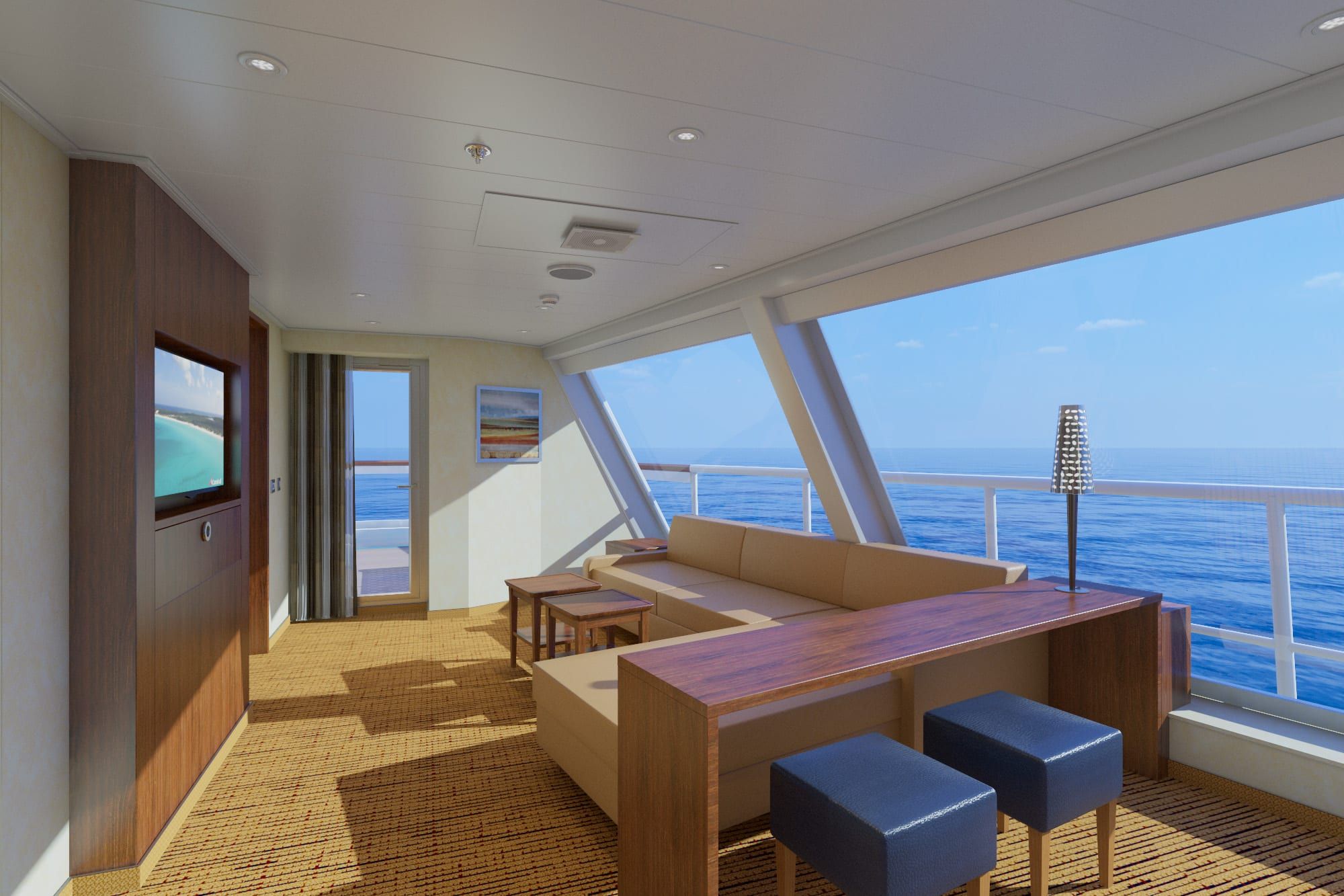 Carnival Sunrise Captain's Suite (CS) living area
