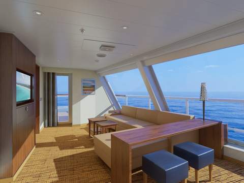 Carnival Sunrise Captain's Suite (CS) living area Carnival Sunrise Captain's Suite (CS) living area
