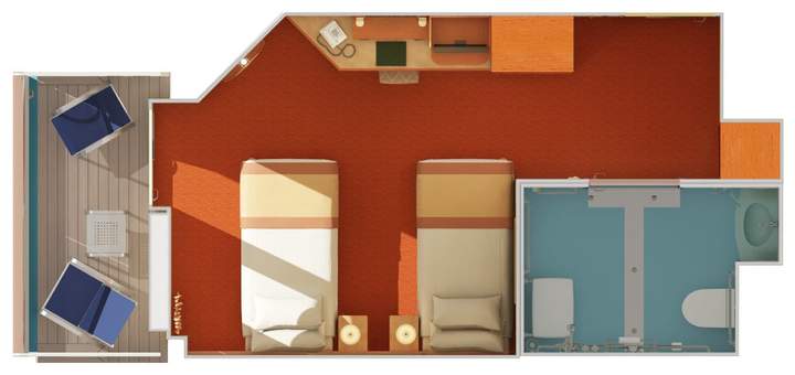 Carnival Liberty Balcony - Accessible (8A) floor plan, photo 2 of 2 Carnival Liberty Balcony - Accessible (8A) floor plan, photo 2 of 2