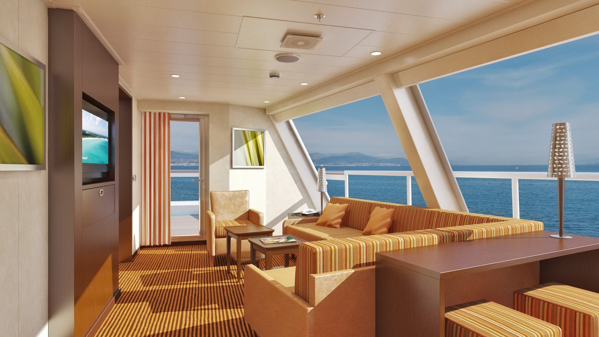 Carnival Valor Captain's Suite (CS) living area