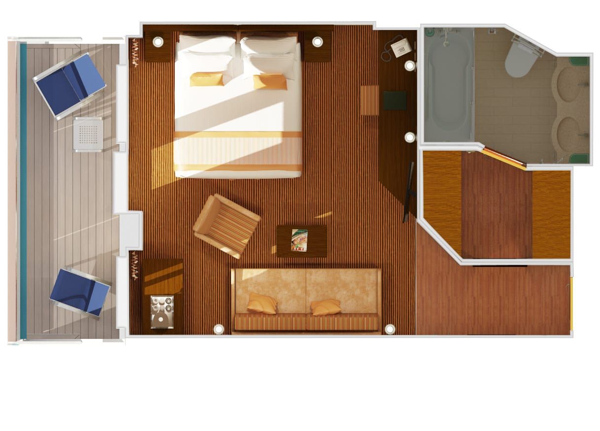 Carnival Glory Junior Suite (JS) floor plan
