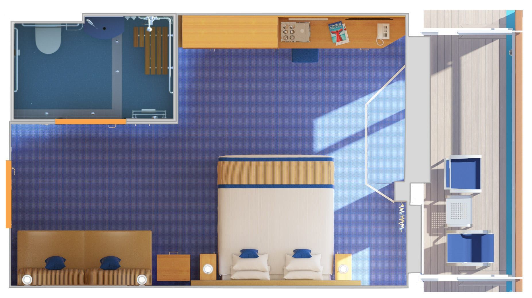 Carnival Radiance Balcony - Accessible (8D) floor plan