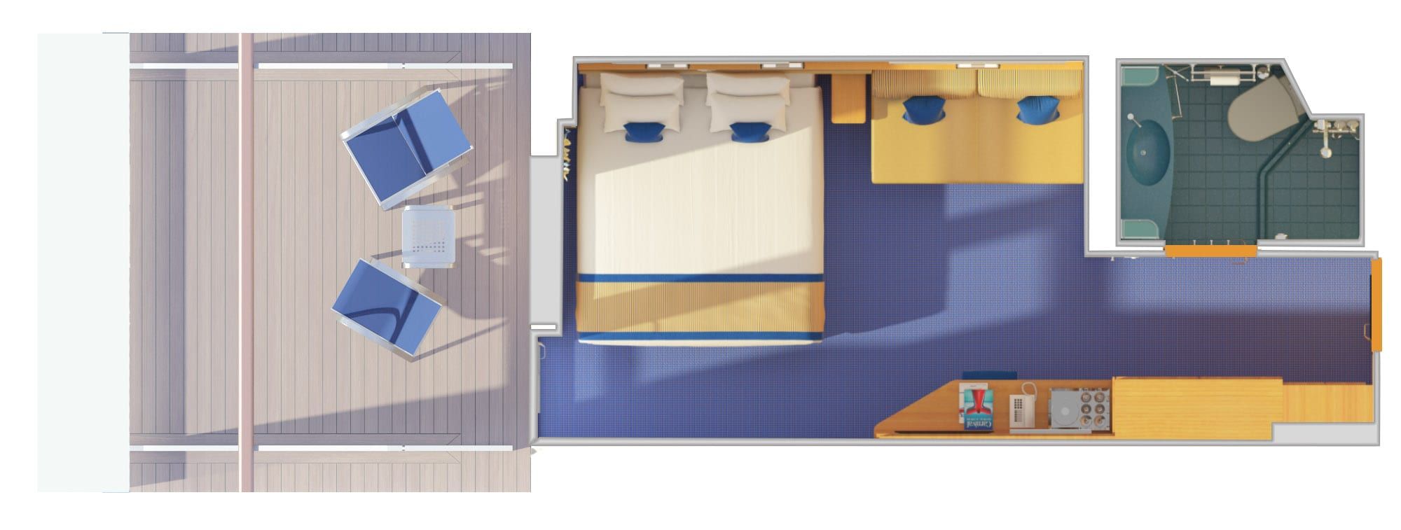 Carnival Radiance Aft-View Extended Balcony (8M) floor plan, photo 1 of 3