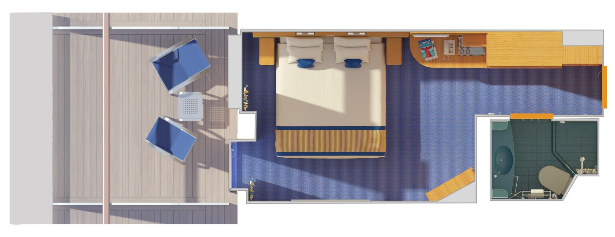 Carnival Radiance Aft-View Extended Balcony (8M) floor plan, photo 3 of 3