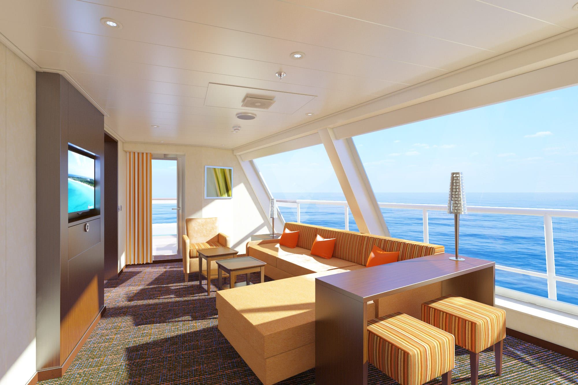 Carnival Radiance Captain's Suite (CS) living area