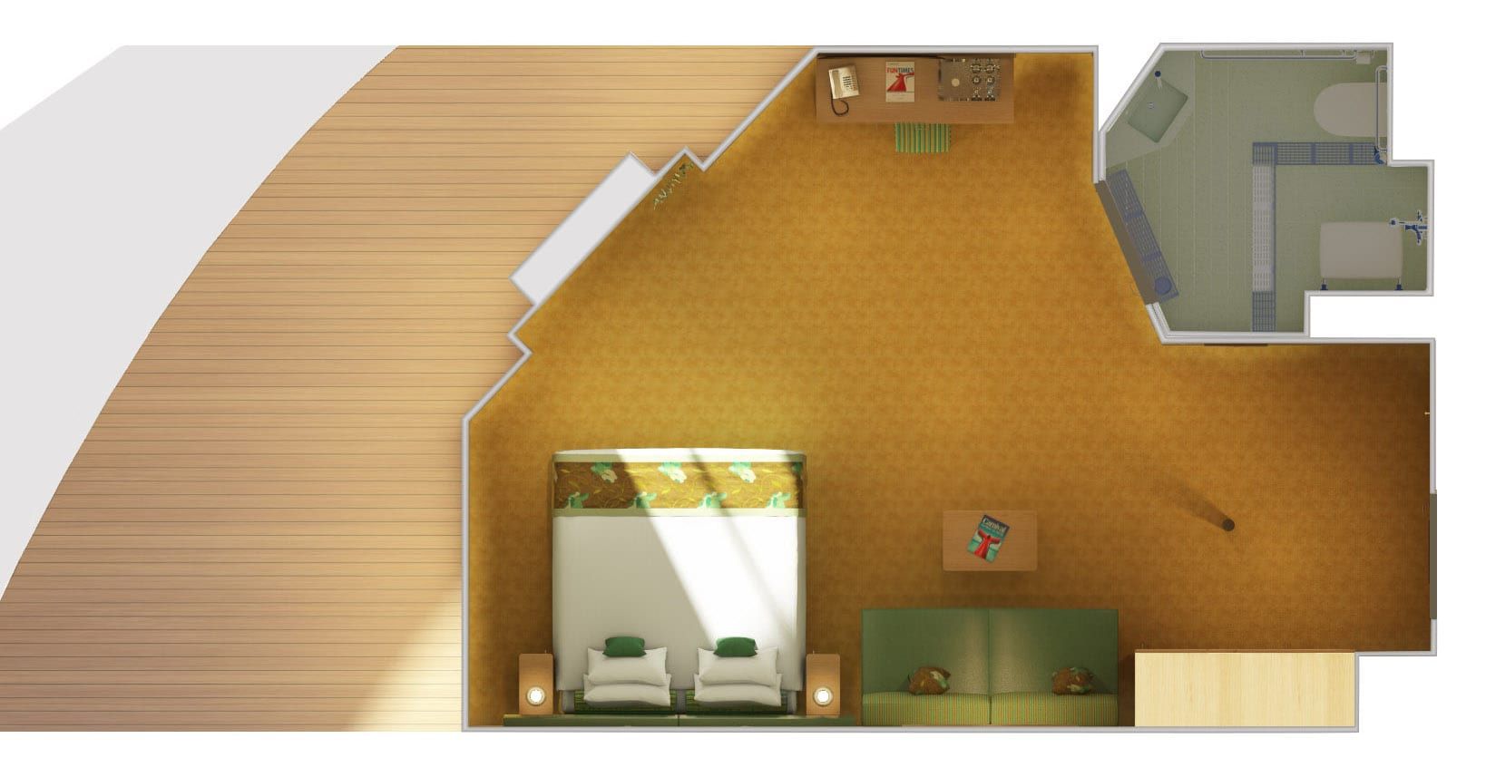 Carnival Horizon Cloud 9 Spa Ocean View (Walkway View) - Accessible (6S) floor plan, photo 2 of 2