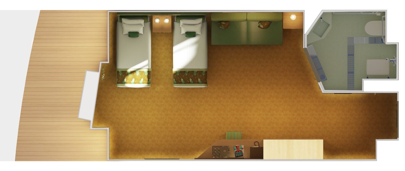 Carnival Horizon Cloud 9 Spa Ocean View (Walkway View) - Accessible (6S) floor plan, photo 1 of 2
