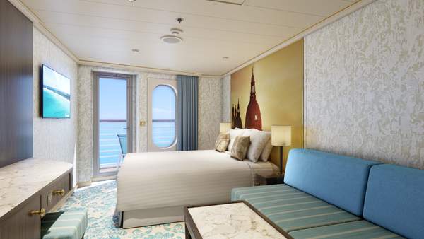 Carnival Venezia Aft-View Extended Balcony (8M) cabin, photo 1 of 4 Carnival Venezia Aft-View Extended Balcony (8M) cabin, photo 1 of 4