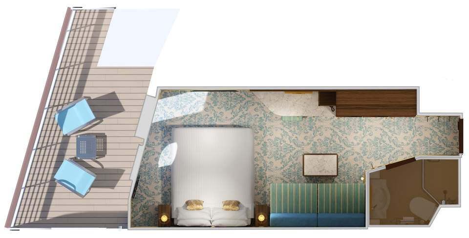 Carnival Venezia Aft-View Extended Balcony (8M) floor plan, photo 1 of 4 Carnival Venezia Aft-View Extended Balcony (8M) floor plan, photo 1 of 4