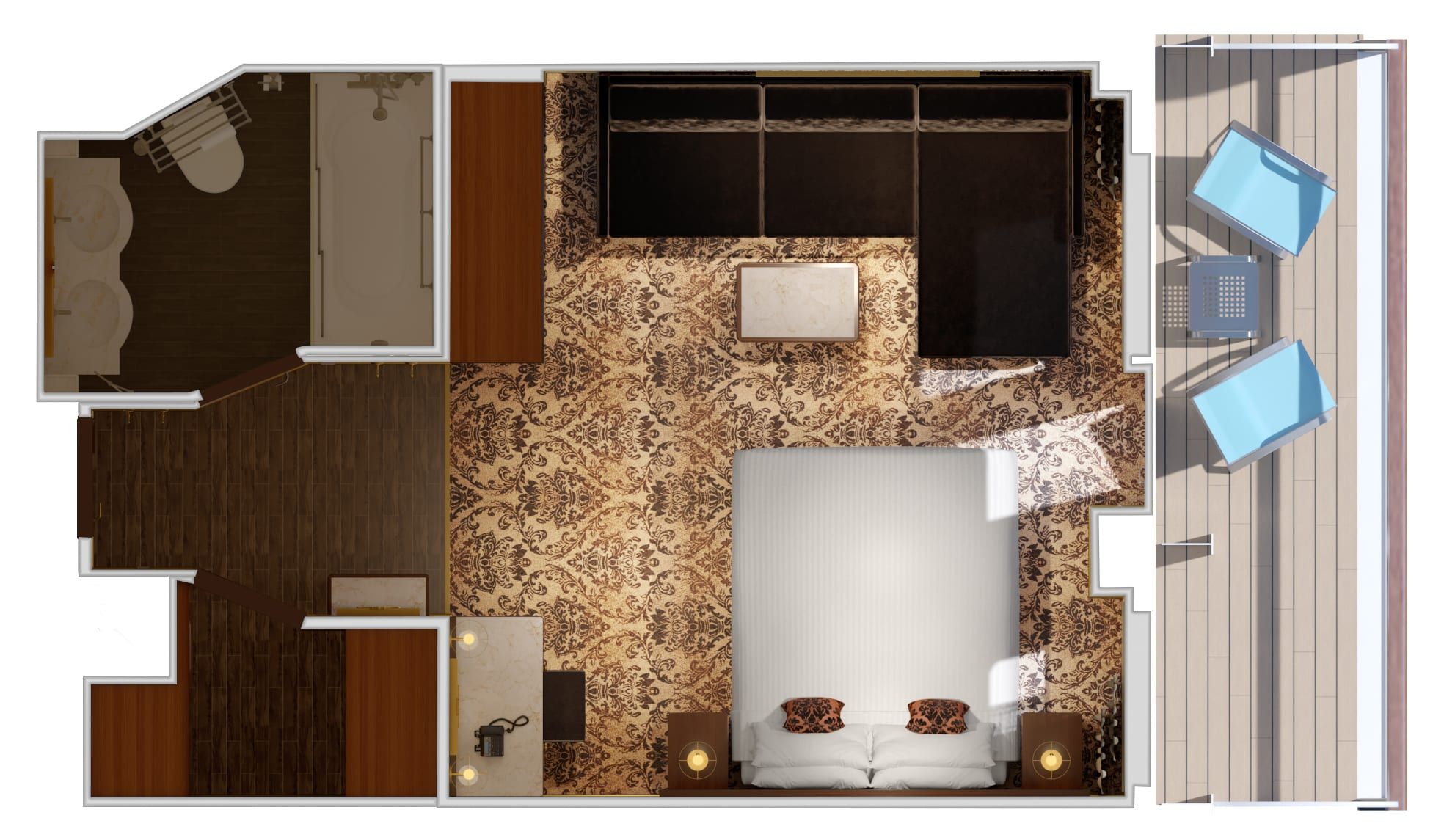 Carnival Venezia Ocean Suite (OS) floor plan, photo 3 of 4