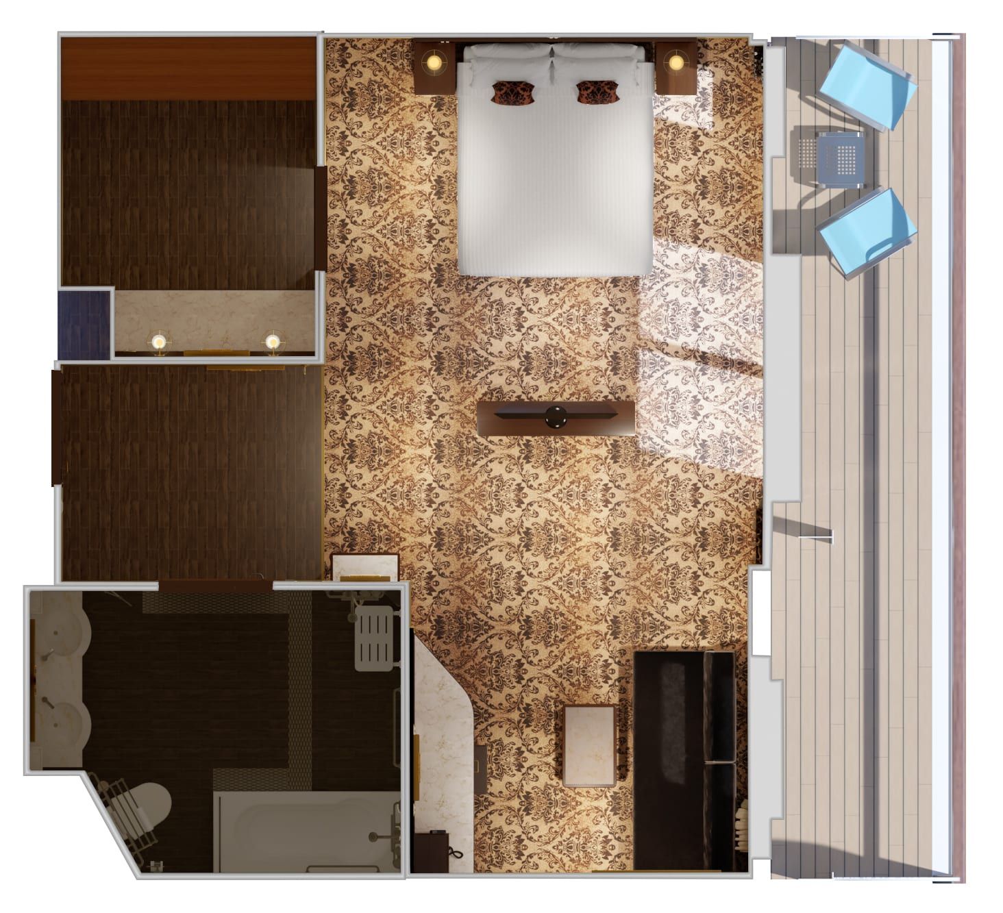 Carnival Venezia Ocean Suite - Accessible (OS) floor plan